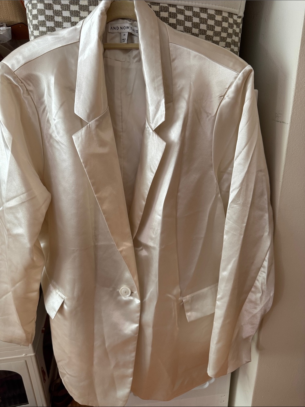 And Now This Cream Satin Blazer